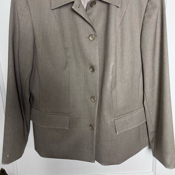 Vintage Pendleton Taupe Virgin Wool Academia Button Blazer Jacket Size 14W - Picture 3 of 10